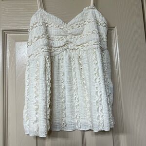 SHEIN Cream Boho Lace Sleeveless Cami Top